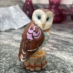 Jim Shore Handcrafted mini Owl on tree stump
